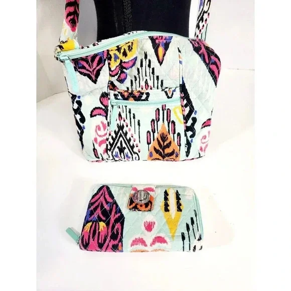 Vera Bradley Hipster Crossbody Purse Pueblo Teal Quilted Bag W/ Matching… - Picture 3 of 12